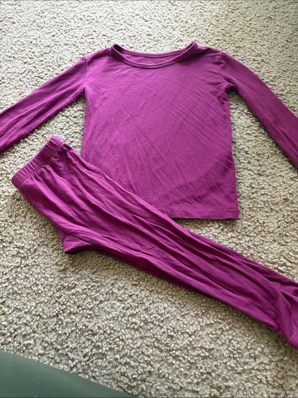 B79 Kyte Baby Bamboo 2pc LS Pajamas, Deep Magenta Color